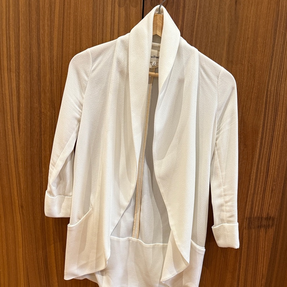 Aritzia White Draped Cardigan